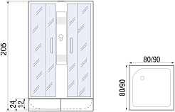 River Душевая кабина QUADRO 80/26 MT Б/К – фотография-12